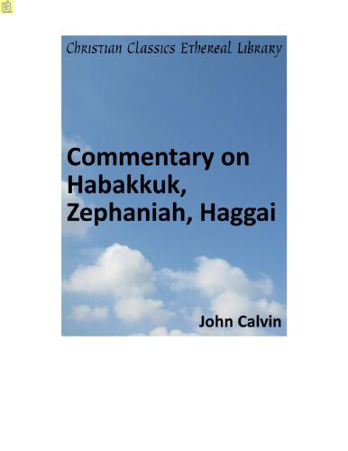 Commentary on Habakkuk, Zephaniah, Haggai