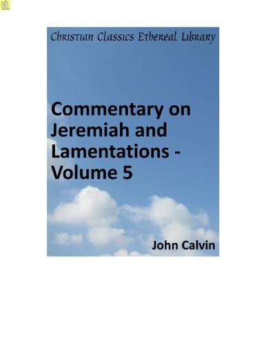 Commentary on Jeremiah and Lamentations. Volume 5