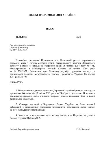 Покажчик нормативно-правових актів з питань охорони праці станом на 28 грудня 2012 року