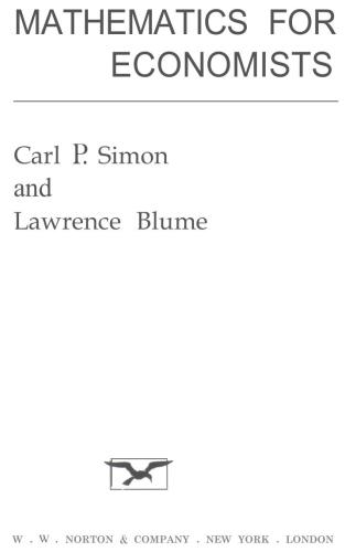 Mathematics for Economists