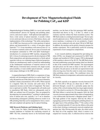 Development of new magnetorheological fluids for polishing CaF2 and KDP