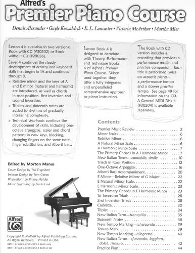 Alfred's Premier Piano Course. Lesson 4