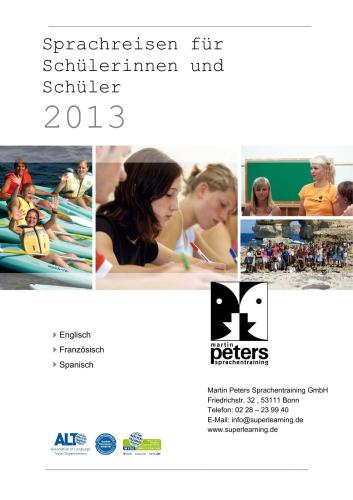 Sprachreisen für Schülerinnen und Schüler 2013