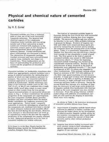 Physical and chemical nature of cemented carbides