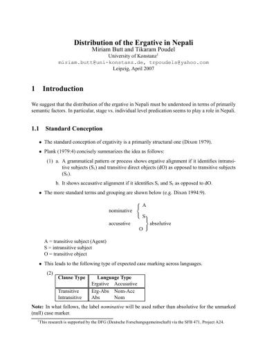 Distribution of the Ergative in Nepali