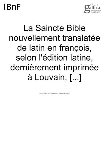 Bible. Version Louvain (1550)