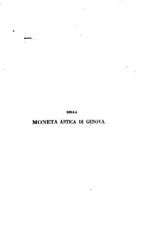 Della moneta antica di Genova / Древние монеты Генуи