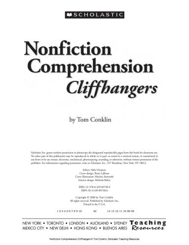 Nonfiction Comprehension Cliffhangers