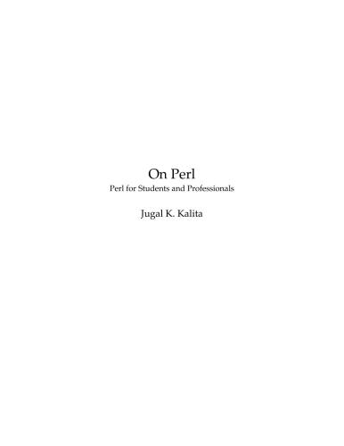 On Perl: Perl for Students and Professionals