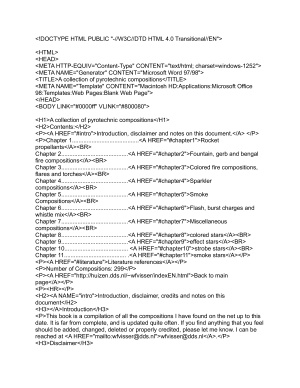 Collection of pyrotechnic compositions