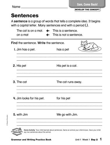 Grammar and Writing Practice Book. Grade 1. Reading Street