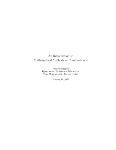 An Introduction to Mathematical Methods in Combinatorics