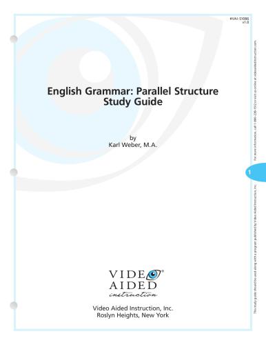 English Grammar Study Guide (DVD 08: Parallel Structure)