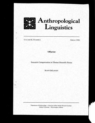 Semantic categorization in Tibetan honorific nouns