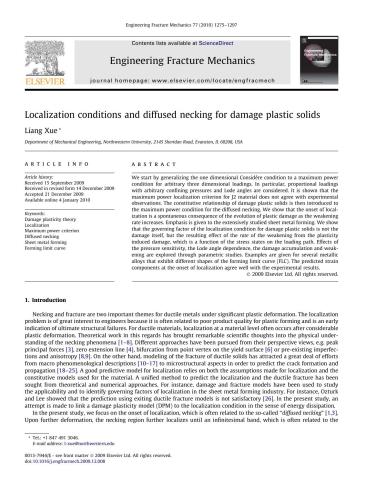 Localization conditions and diffused necking for damage plastic solids