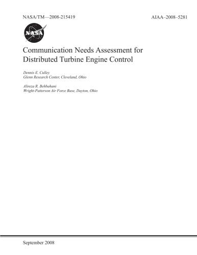 Технический текст 48 тысяч знаков. Communication Needs Assessment for Distributed Turbine Engine Control. Dennis E. Culley, Alireza R. Behbahani