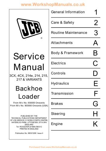 JCB 3CX 4CX Service Manual eng