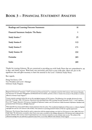 Cfa Schweser Study Notes 2006. Level 1. Book 3