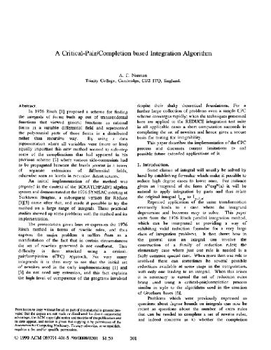 Critical pair completion integration algorithm