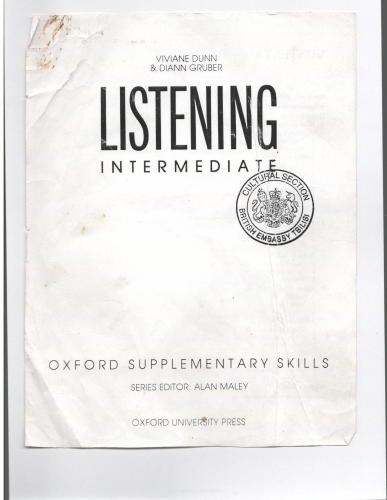 Listening Intermediate Oxford Supplementary skills