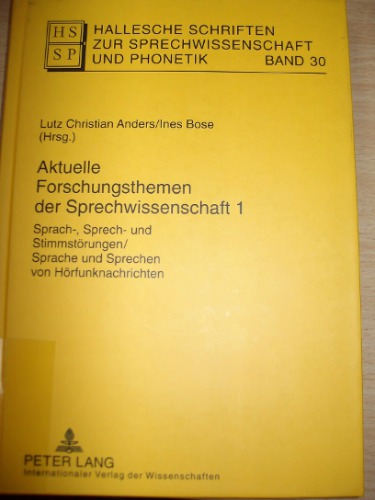 Hallesche Schriften zur Sprechwissenschaft und Phonetik Band 30