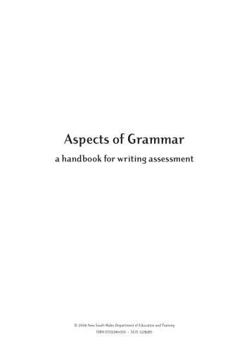 Aspects of Grammar: A Handbook for Writing Assessment