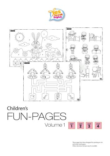 Yes I Speak English. Children`s Fun Pages. Volume 1