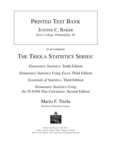 Printed Test Bank with Immediate Answer Keys