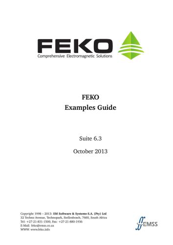 FEKO. Example Guide