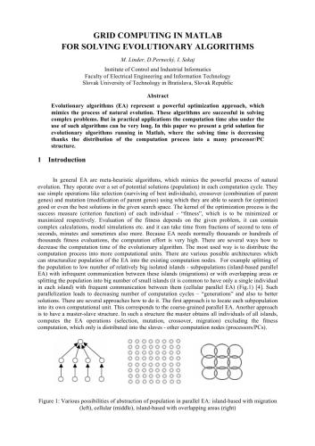 Grid computing in matlab for solving evolutionary algorithms