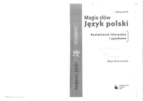 Język polski. Magia słów. Kształcenie literackie i językowe, podręcznik, część 2