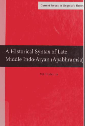 A Historical Syntax of Late Middle Indo-Aryan (Apabhraṃśa)