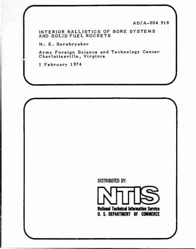 Interior ballistics of bore systems and solid fuel rockets. (Chapter IV)