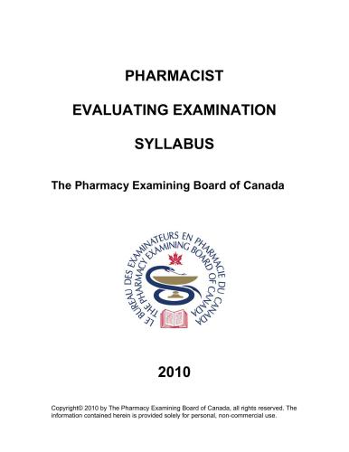 The Pharmacy Examining Board of Canada - Pharmacist evaluating examination syllabus