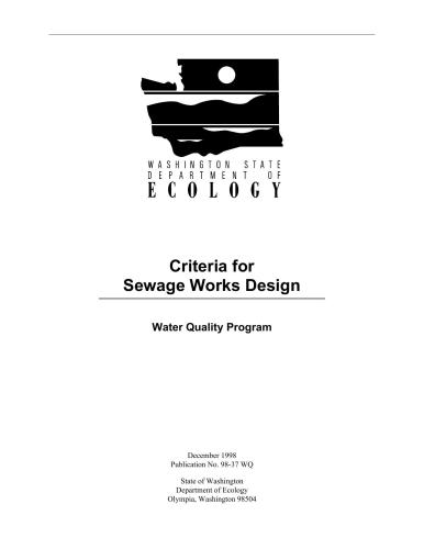 Criteria for Sewage Works Design - Water Quality Program