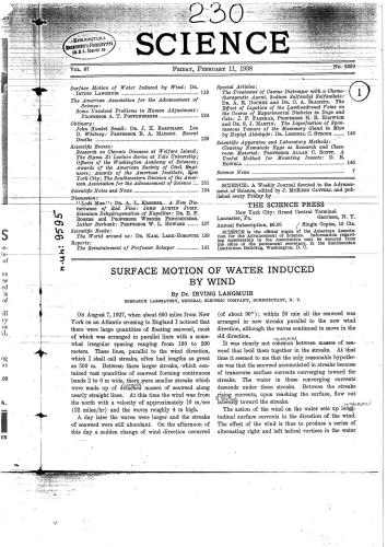 Surface motion of water induced by wind