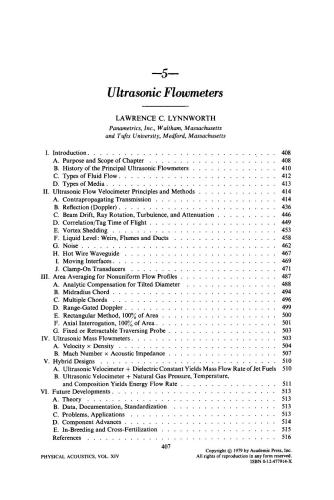 Lynnworth Ultrasonic flowmeters