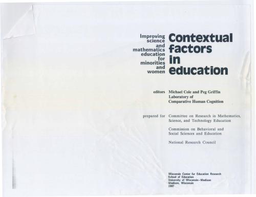 Cole Michael Griffin Peg (editors) Contextual factors in education