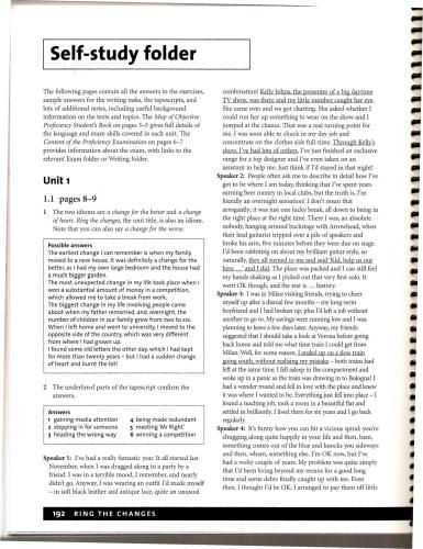 Cambridge Objective Proficiency Answer Keys