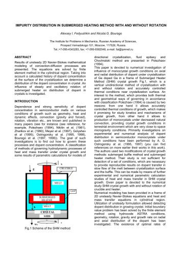 Impurity distribution in submerged heating method with and without rotation