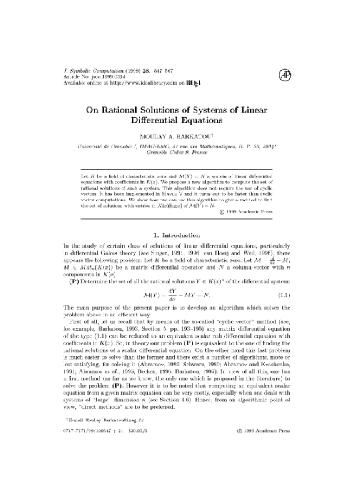 Rational solutions of linear ODE systems