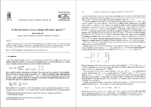 Factorization of linear ODE