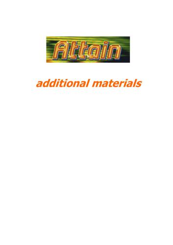 Attain. Additional Materials