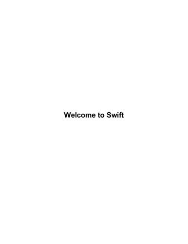 Apple. Welcome to Swift