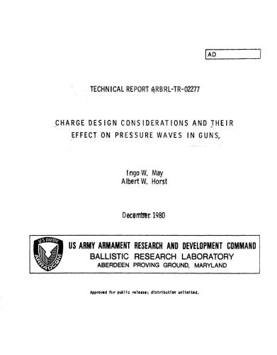 Horst. Charge design considerations and their effect on pressure waves in guns