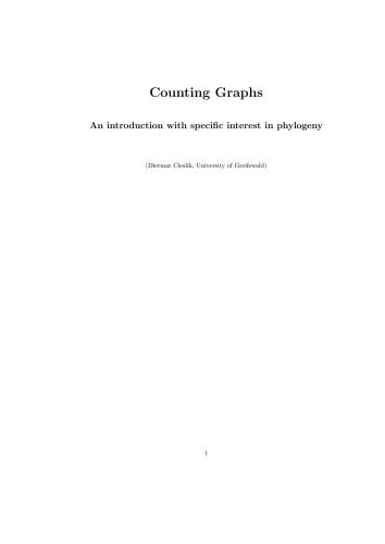 Counting Graphs: An introduction with specific interest in phylogeny