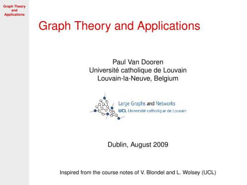 Graph Theory and Applications