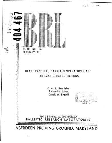 Heat transfer, barrel temperatures and thermal strains in guns