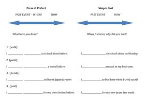 Present Perfect vs Simple Past Practice (Worksheet)