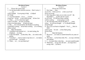 Tense Revision (Worksheets)